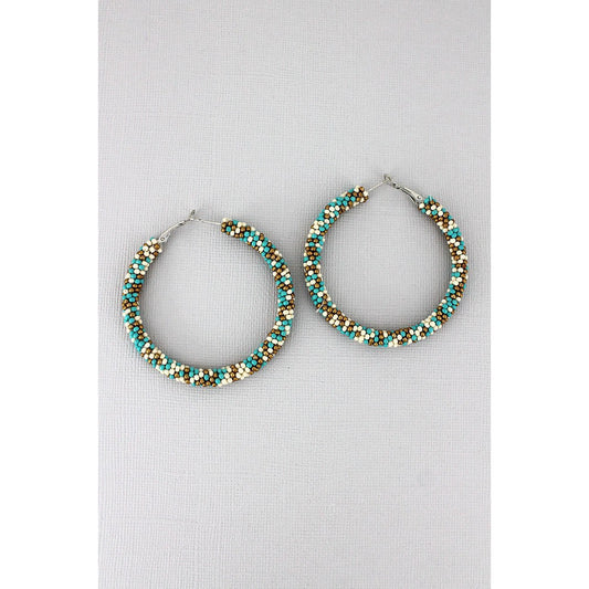 Turquoise Seed Bead Earrings - BFF Here