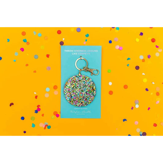 Confetti Acrylic Circle Keychain - BFF Here