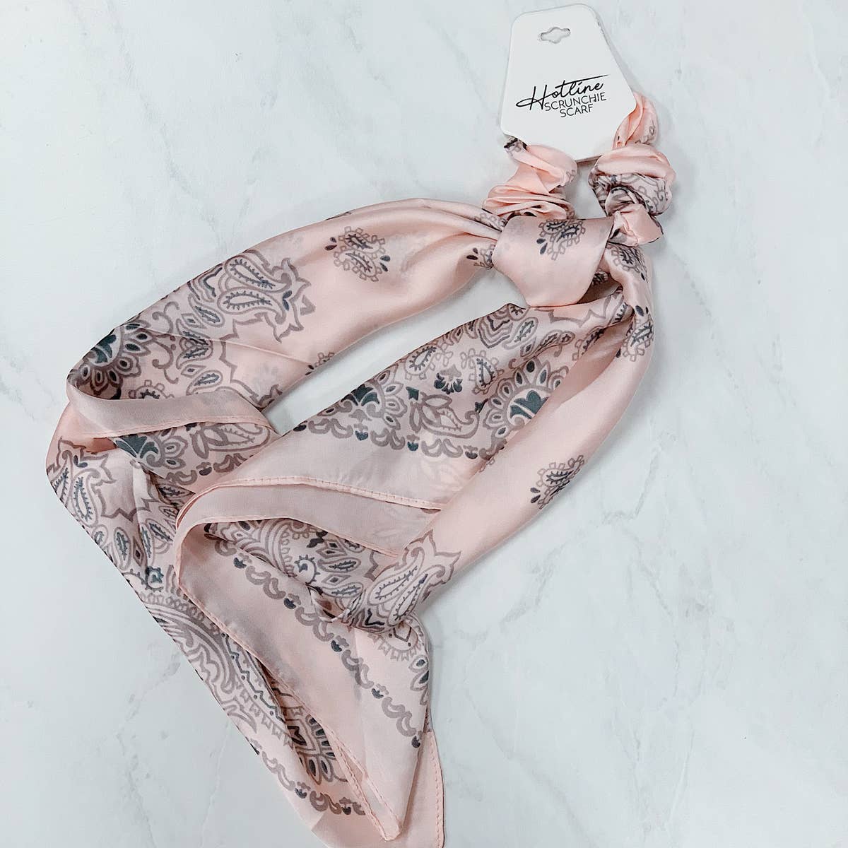 Blush Paisley Handkerchief Scrunchie Scarf - BFF Here