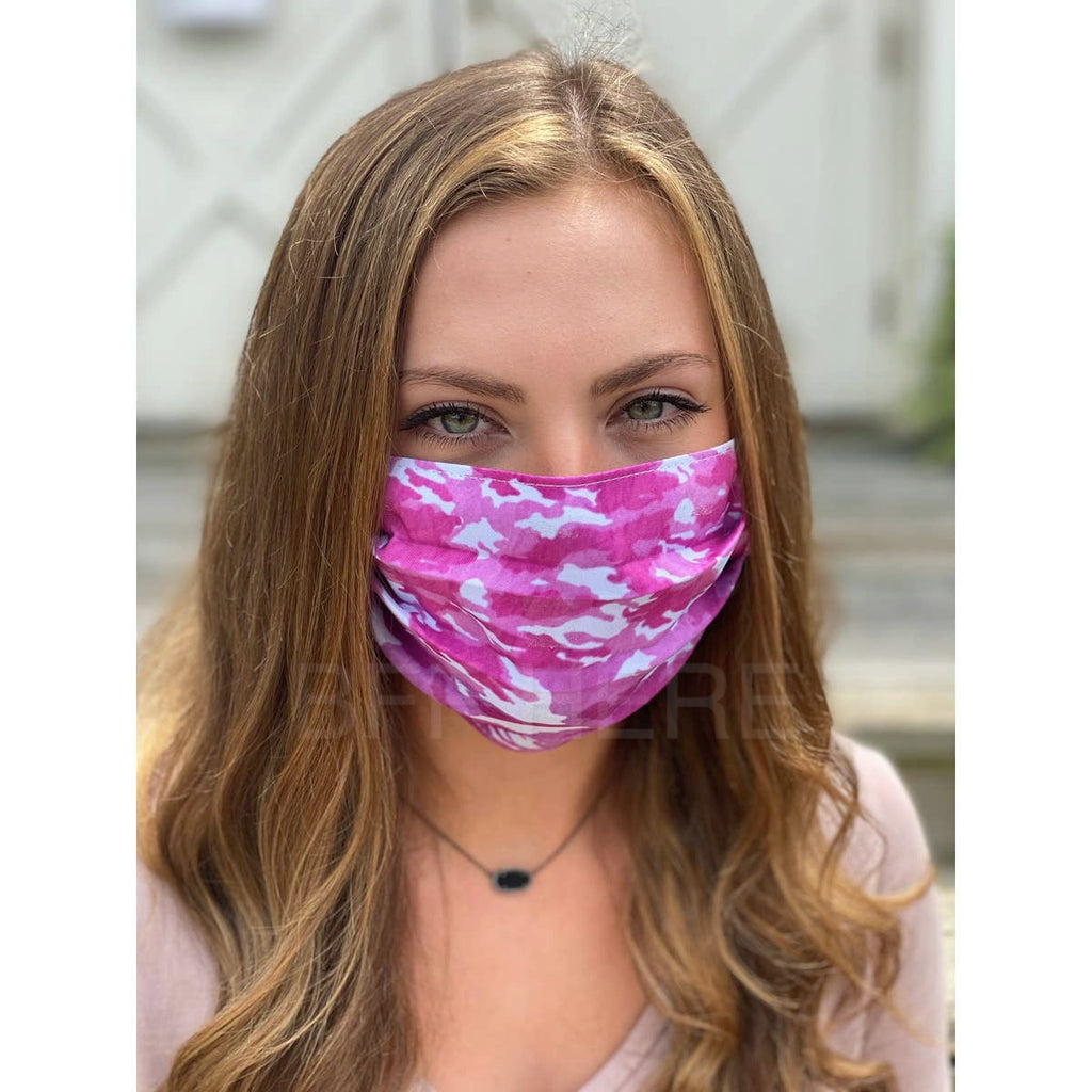 Pink Camo Face Mask - Adult - BFF Here