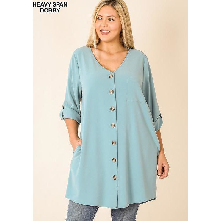 Woven Cardigan Tunic Dress - BFF Here