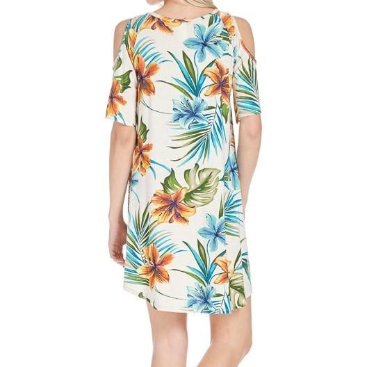 Floral Print Cold Shoulder Dress - BFF Here