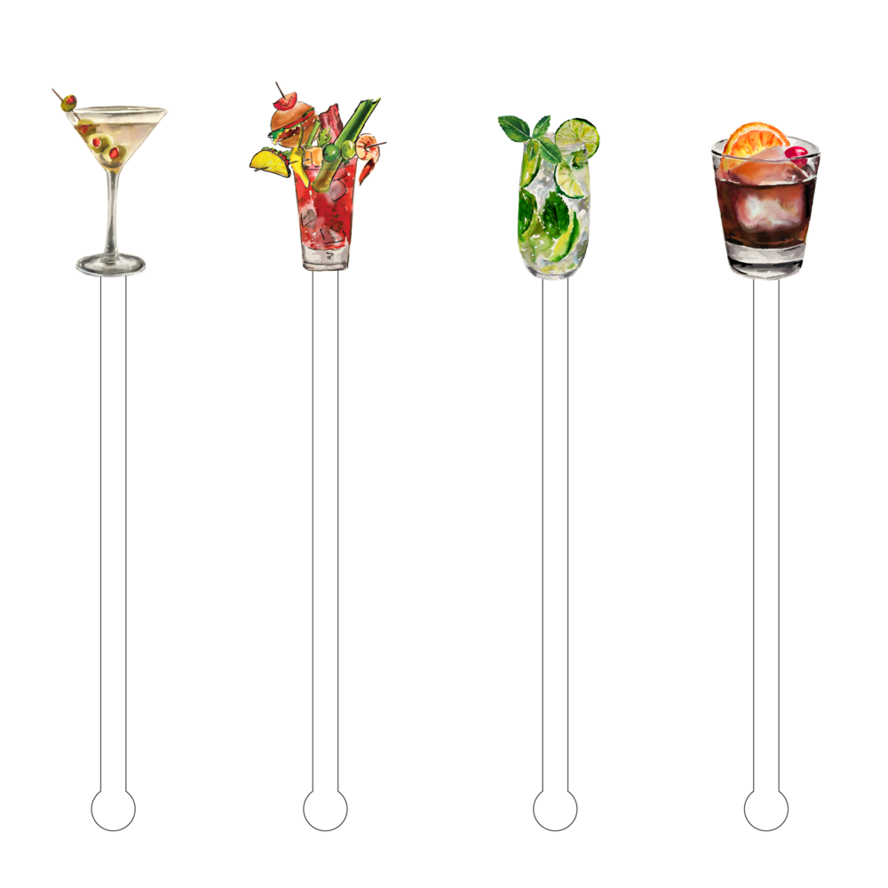 Tropical Drinks Stir Sticks -- Choice of Style - BFF Here