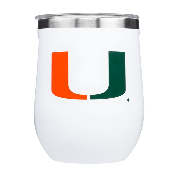 12oz Stemless By Corkcicle  -- University of Miami - BFF Here