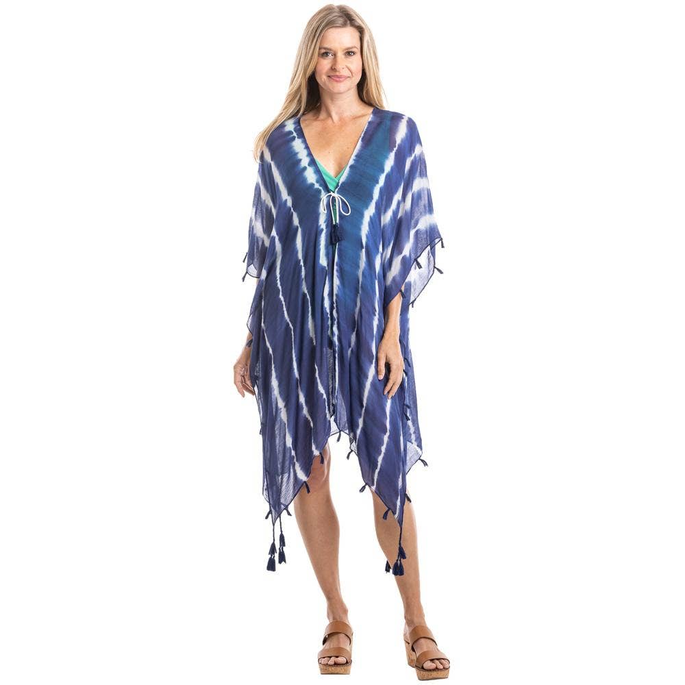 Navy and White Tie Dye Cover Up - BFF Here