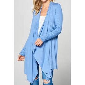 Solid Long Sleeve Cascade Jersey Cardigan - BFF Here