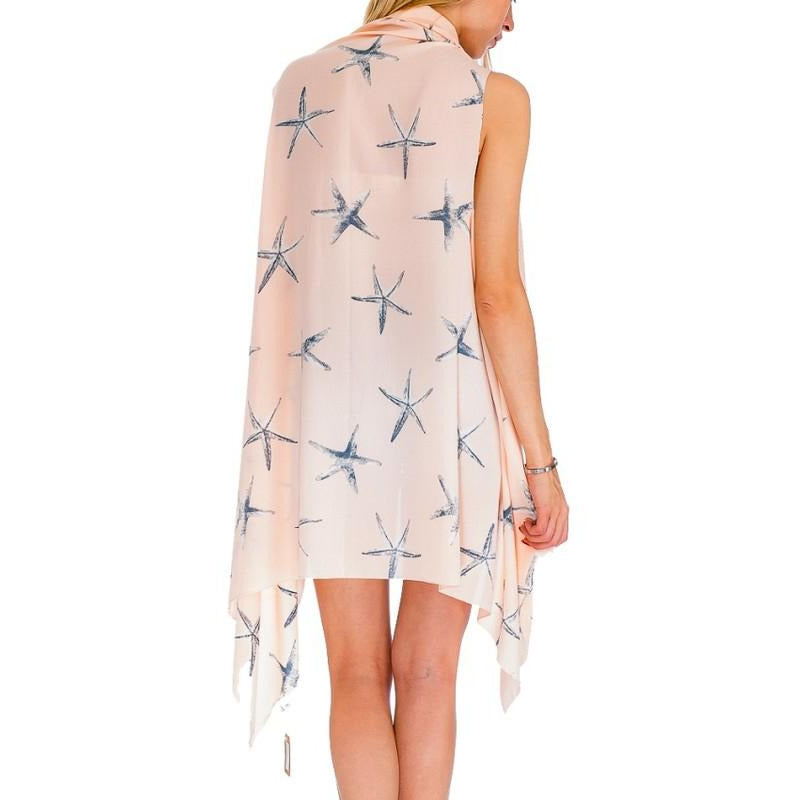 Starfish Print Kimono Vest - BFF Here