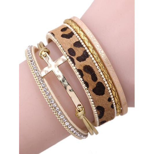 Cross Layered Bracelet -- Choice of Color - BFF Here