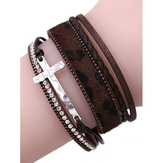 Cross Layered Bracelet -- Choice of Color - BFF Here