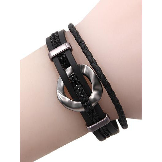 Irene Layered Bracelet -- Black - BFF Here