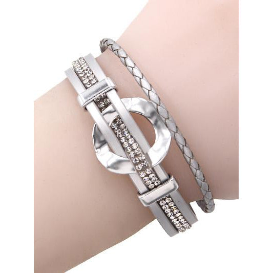 Irene Layered Bracelet -- Silver - BFF Here