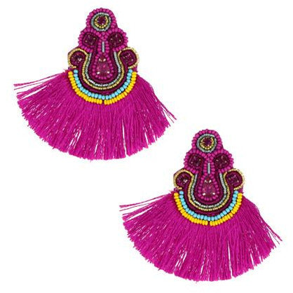 Beaded Tassel Earrings - BFF Here