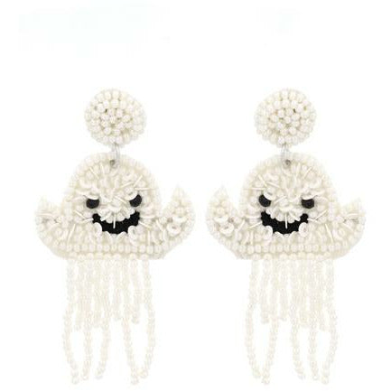 Ghost Seed Bead Earrings - BFF Here