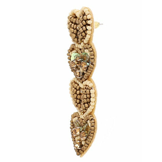 Golden Heart Seed Bead Earrings - BFF Here