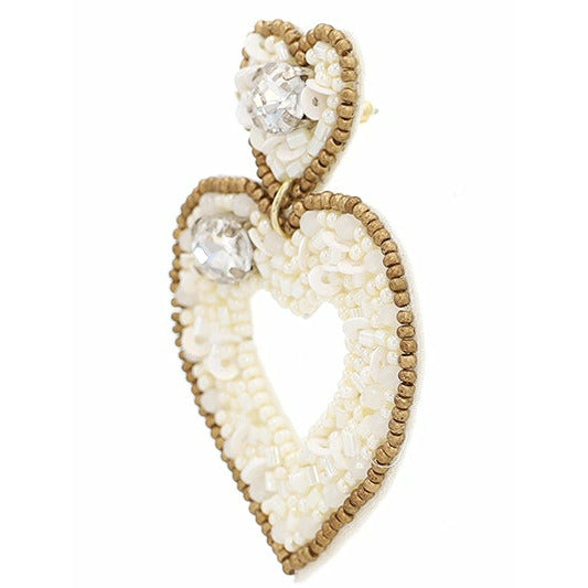 Twin Heart Seed Bead Earrings - BFF Here