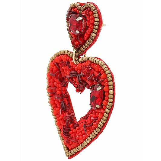 Twin Heart Seed Bead Earrings - BFF Here
