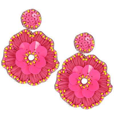 Deliah Seed Bead Flower Earring - BFF Here