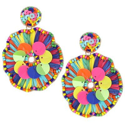 Deliah Seed Bead Flower Earring - BFF Here