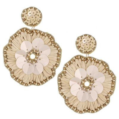 Deliah Seed Bead Flower Earring - BFF Here