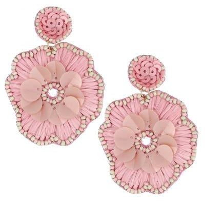 Deliah Seed Bead Flower Earring - BFF Here
