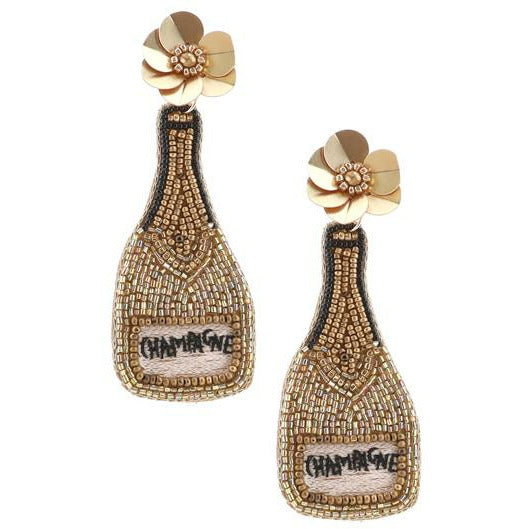 Champagne Bottle  Earrings - BFF Here