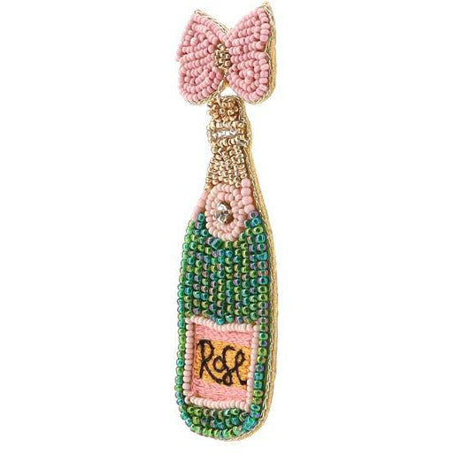 Rose Champagne Bottle  Earrings - BFF Here