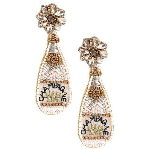Champagne Flower Earrings -- Choice of Color - BFF Here