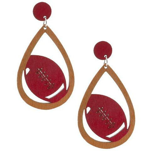 Football Teardrop Earrings - BFF Here