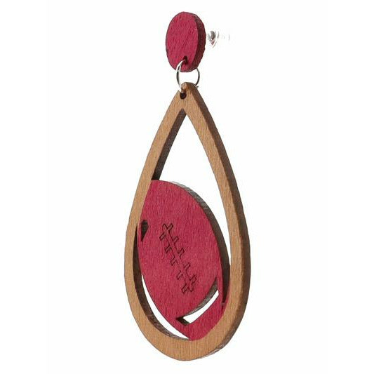 Football Teardrop Earrings - BFF Here
