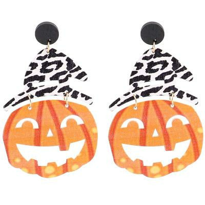 Witch Hat Pumpkin Earrings -- Choice of Style - BFF Here