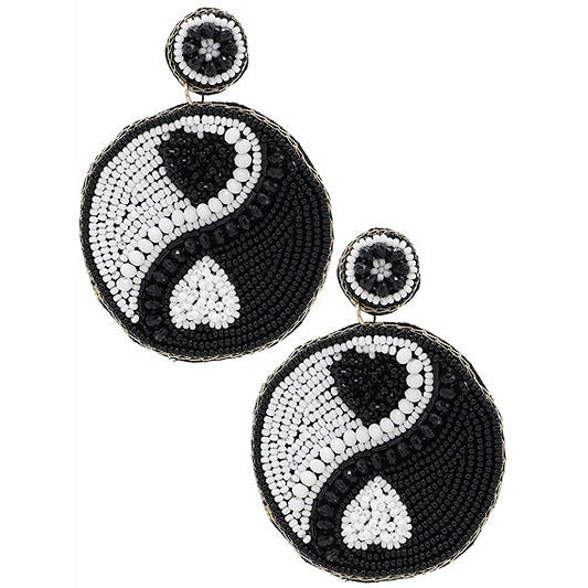 Yin & Yang Seed Bead Earrings - BFF Here