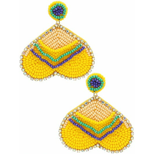 Mardi Gras Seed Bead Earrings - BFF Here
