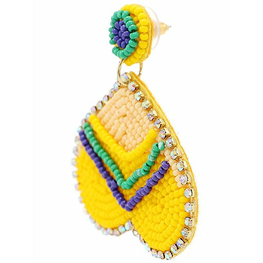 Mardi Gras Seed Bead Earrings - BFF Here