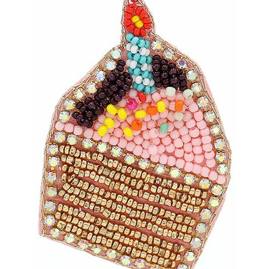 Cupcake & Candle Seed Bead Earrings - BFF Here