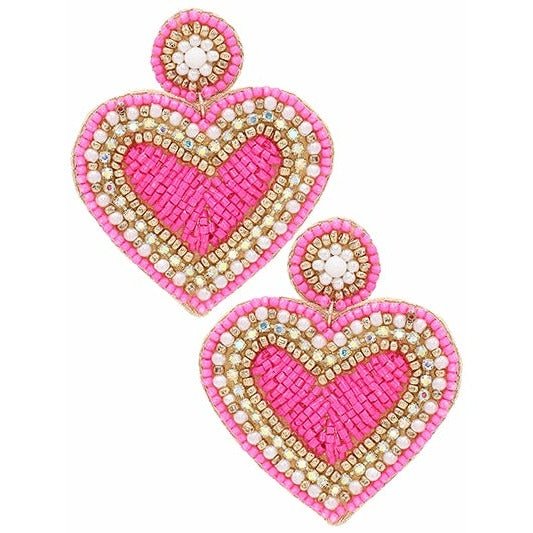 You Have My Heart Seed Bead Earrings - BFF Here