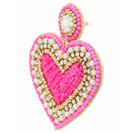 You Have My Heart Seed Bead Earrings - BFF Here