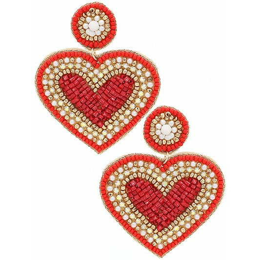 You Have My Heart Seed Bead Earrings - BFF Here