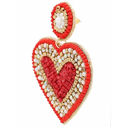 You Have My Heart Seed Bead Earrings - BFF Here
