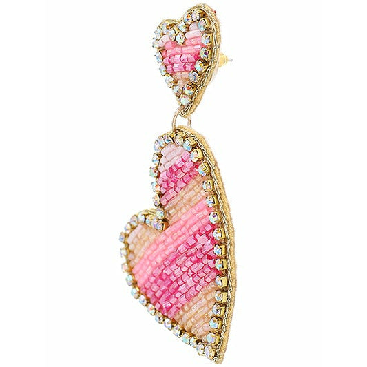 Lovely Heart Seed Bead Earrings - BFF Here