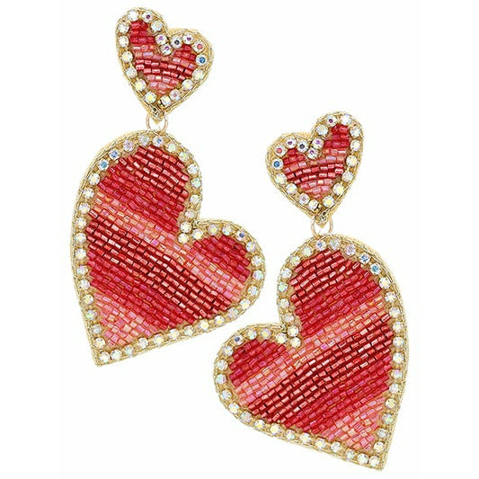 Lovely Heart Seed Bead Earrings - BFF Here