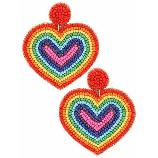 Heart Maze Seed Bead Earrings - BFF Here