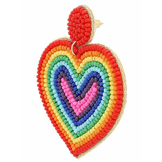 Heart Maze Seed Bead Earrings - BFF Here