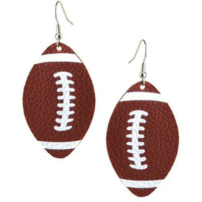 Football Leather Earrings - BFF Here