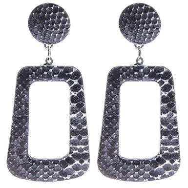 Snake Print Earrings - Silver - BFF Here