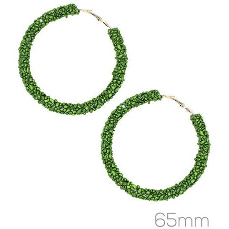 Mallory Hoop Earrings -- Green - BFF Here