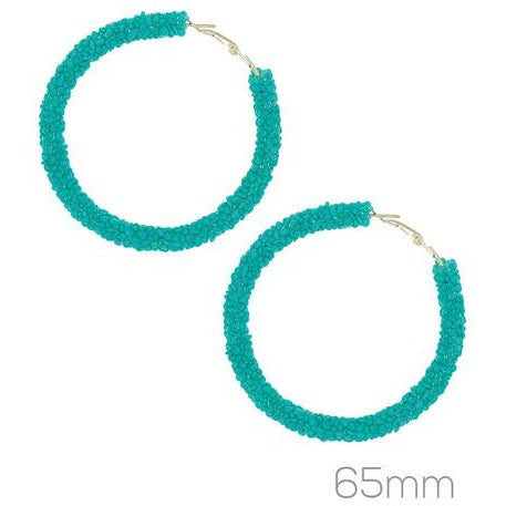 Mallory Hoop Earrings -- Aqua - BFF Here