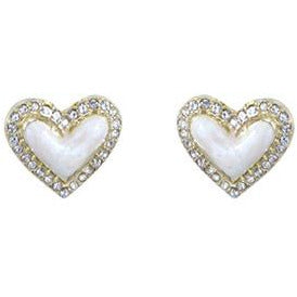 White Heart Shaped Stud Earring - BFF Here