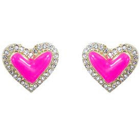 Pink Heart Shaped Stud Earring - BFF Here