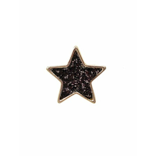 Black Glitter Star Earrings - BFF Here