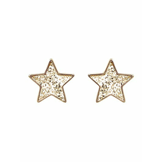 Silver Glitter Star Earrings - BFF Here
